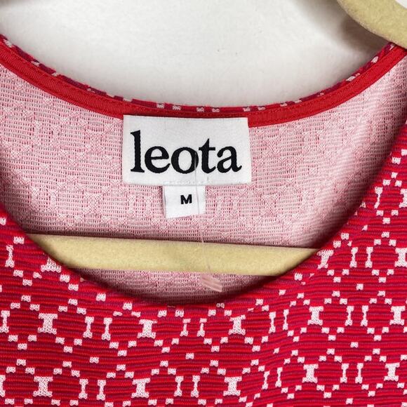 NWOT Leota Ursula Bellissimo Pink Short Sleeve Textured Knit Fit and Flare Dress - Picture 6 of 12